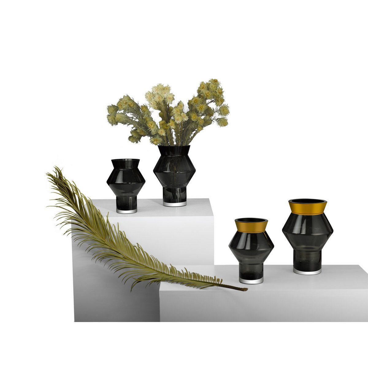edle Glasvase mit 24k Goldrand, CUZCO - Yucca Deko