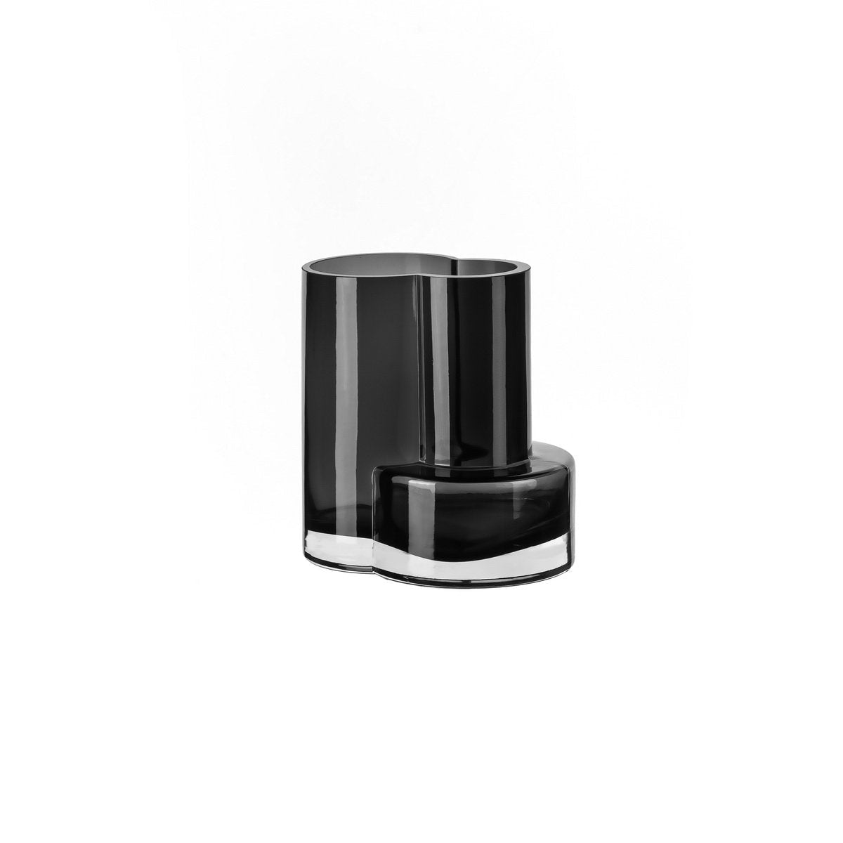 Glasvase von höchst innovativem Design mit konstruktivistischem Touch, FUSION 20 Grau - Yucca Deko