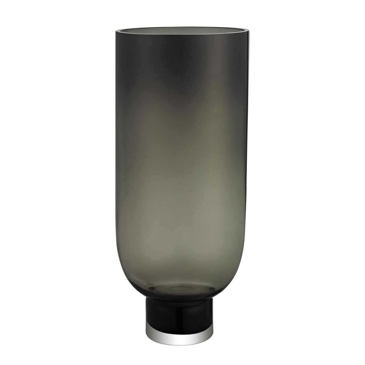 Moderne Luxus-Vase aus 9 mm dickem Glas, dunkelgrau, nüchternes Design, sehr groß, OMAHA36GR - Yucca Deko