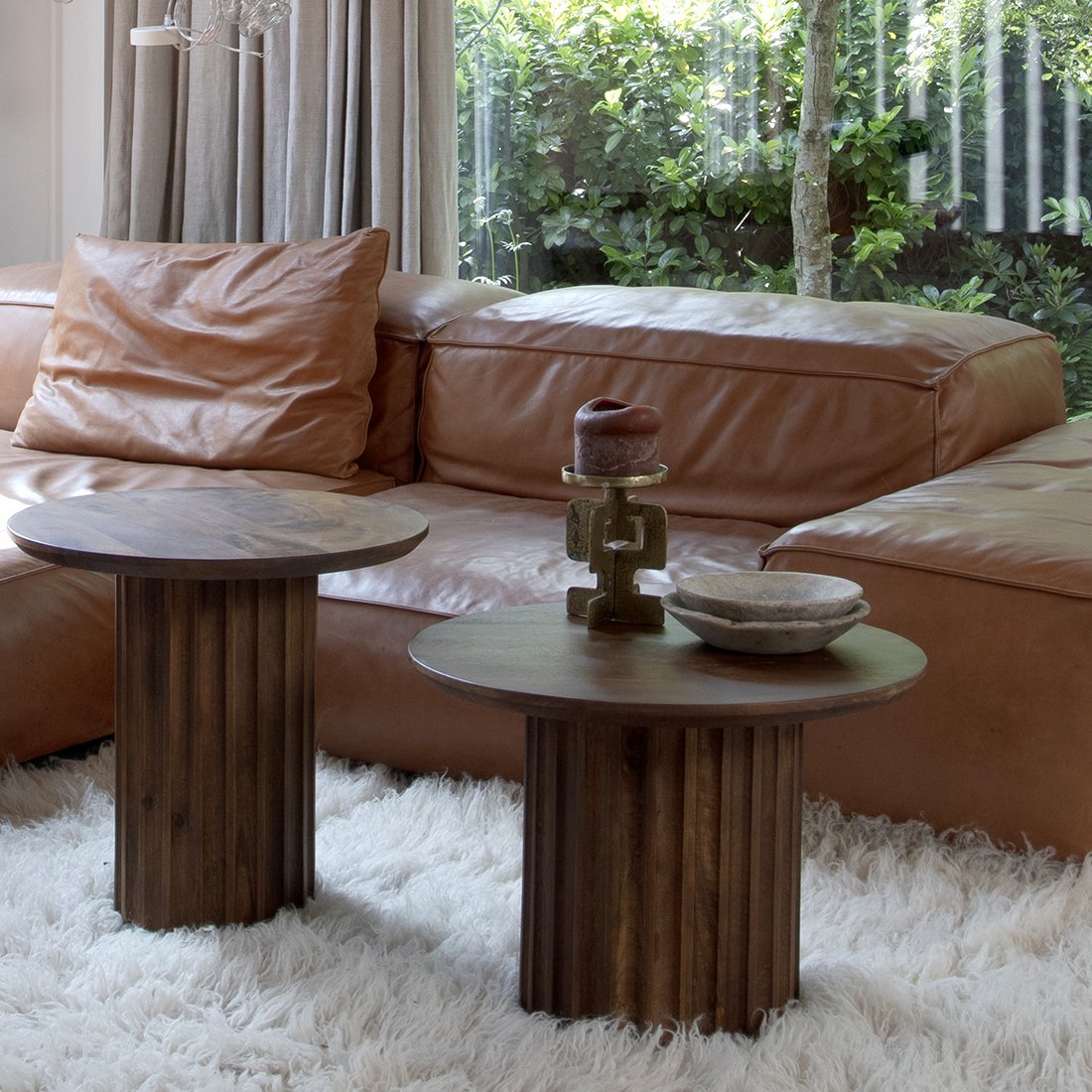 Bullnose Side Table Braun 50 cm - Yucca Deko