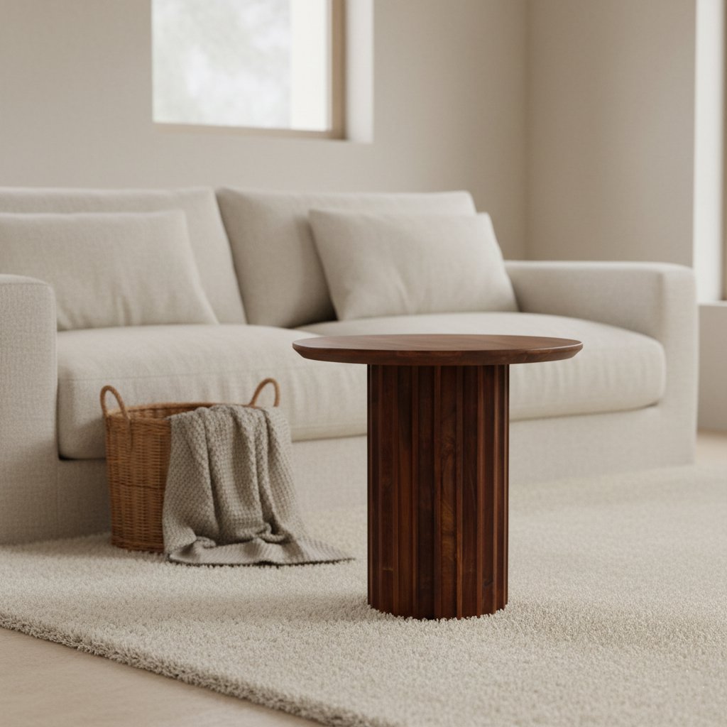 Bullnose Side Table Braun 50 cm - Yucca Deko