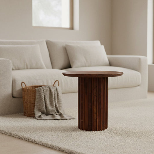 Bullnose Side Table Braun 50 cm - Yucca Deko