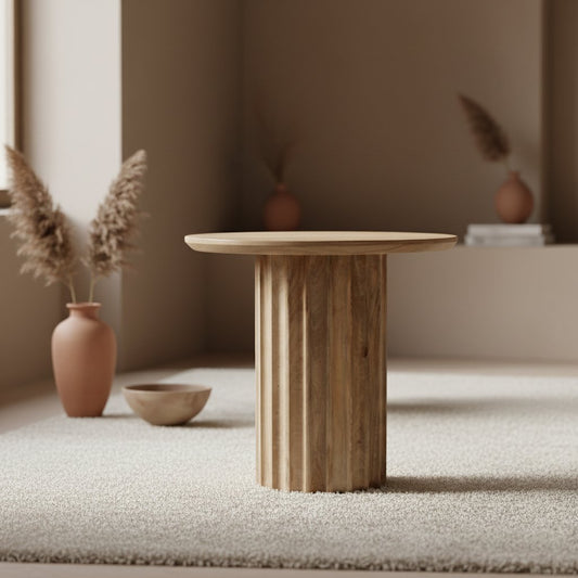 Bullnose Side Table Natural 50 cm - Yucca Deko