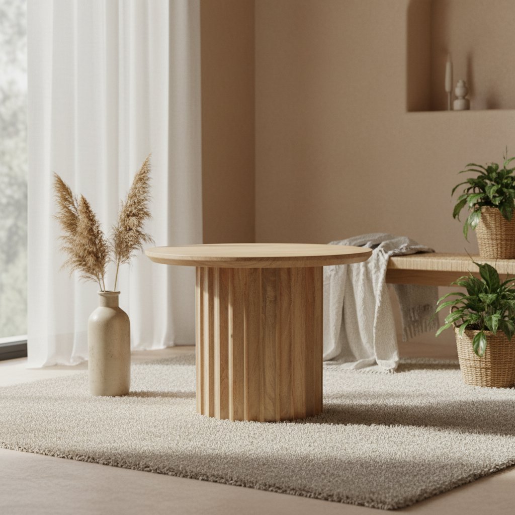 Bullnose Side Table Natural 55 cm - Yucca Deko
