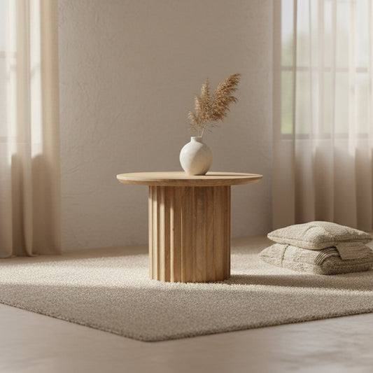 Bullnose Side Table Natural 55 cm - Yucca Deko