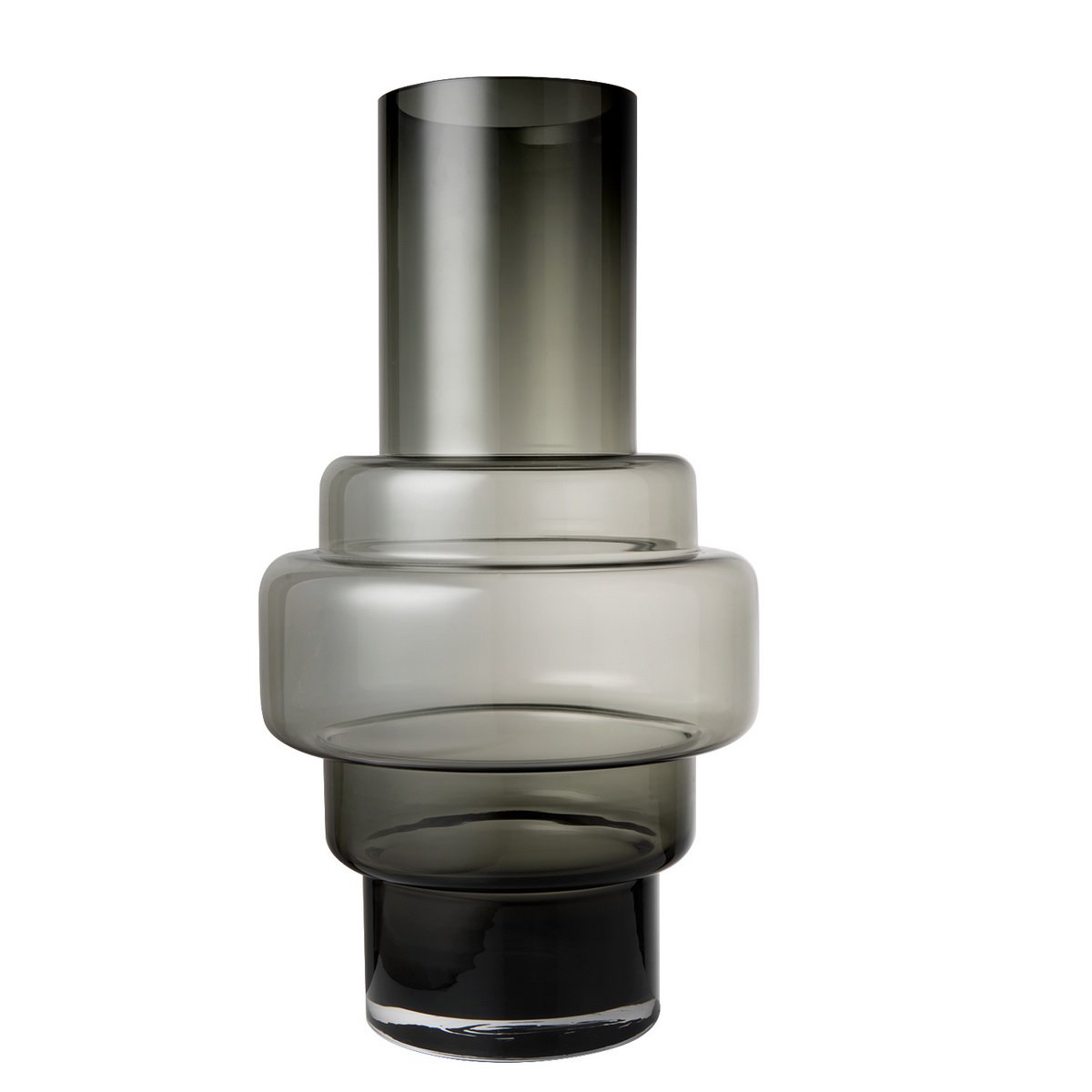Dicke Glasvase im Retro-Stil XXL, Serie: TYLER 46GR, 9 mm dickes Luxusglas - Yucca Deko