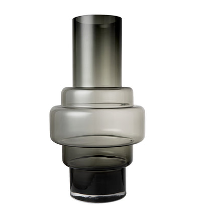 Dicke Glasvase im Retro-Stil XXL, Serie: TYLER 46GR, 9 mm dickes Luxusglas - Yucca Deko