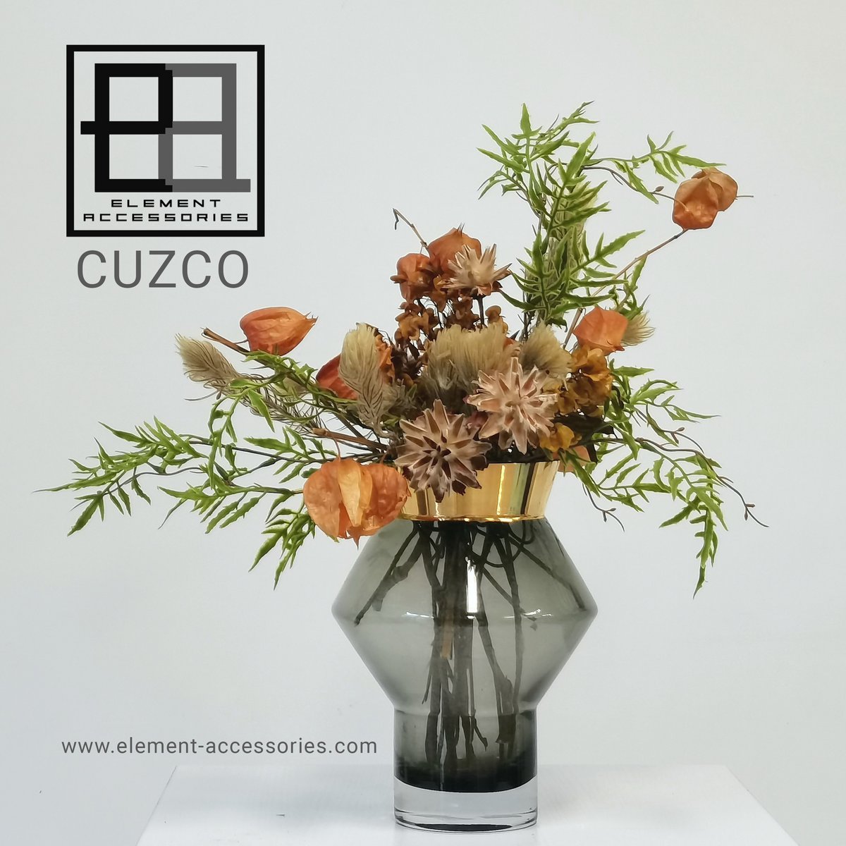 edle Glasvase mit 24k Goldrand, CUZCO - Yucca Deko