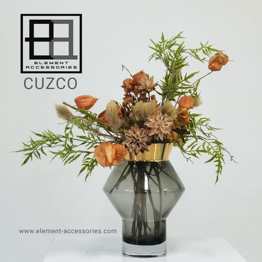 edle Glasvase mit 24k Goldrand, CUZCO - Yucca Deko