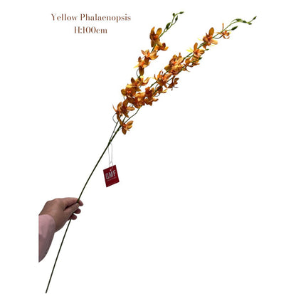 Gelbe Phalaenopsis | Seide Künstliche Blütenlänge 100 1pcs - Yucca Deko