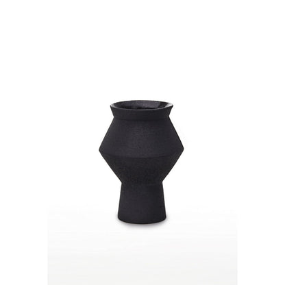 Gezackte eckige runde Vase aus Keramik, CUZCO 20ZW - Yucca Deko