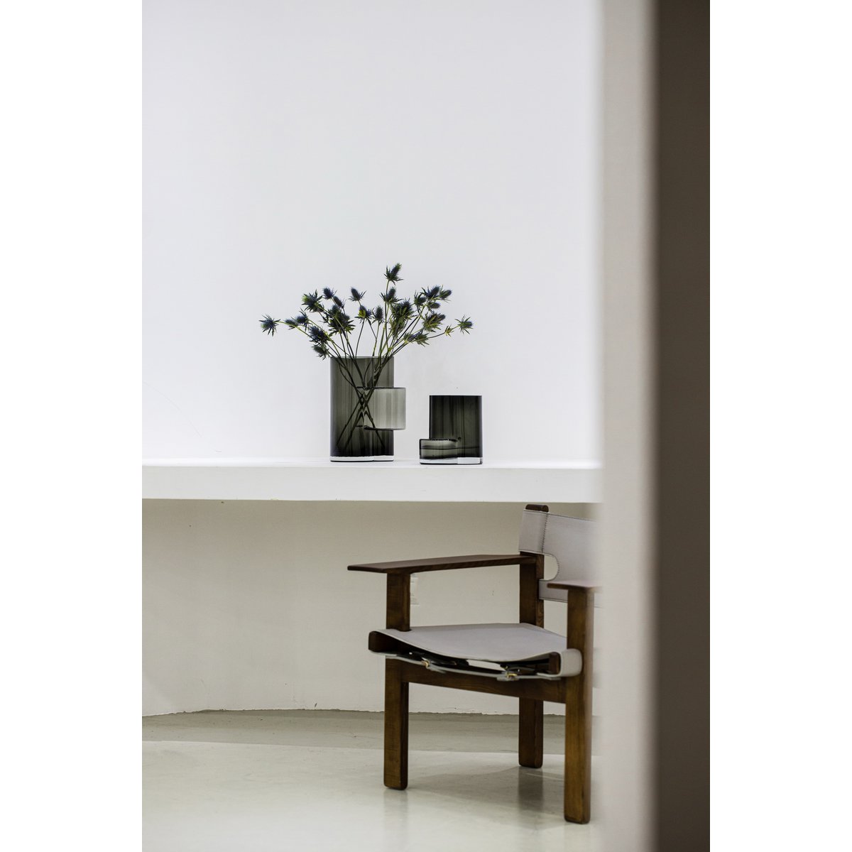 Glasvase von höchst innovativem Design mit konstruktivistischem Touch, FUSION 20 Grau - Yucca Deko