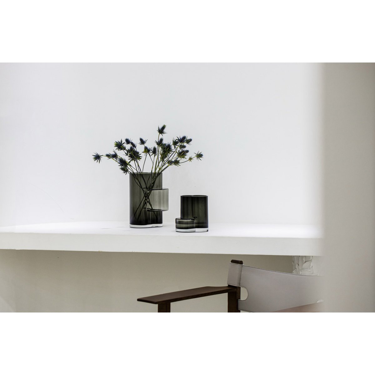 Glasvase von höchst innovativem Design mit konstruktivistischem Touch, FUSION 20 Grau - Yucca Deko