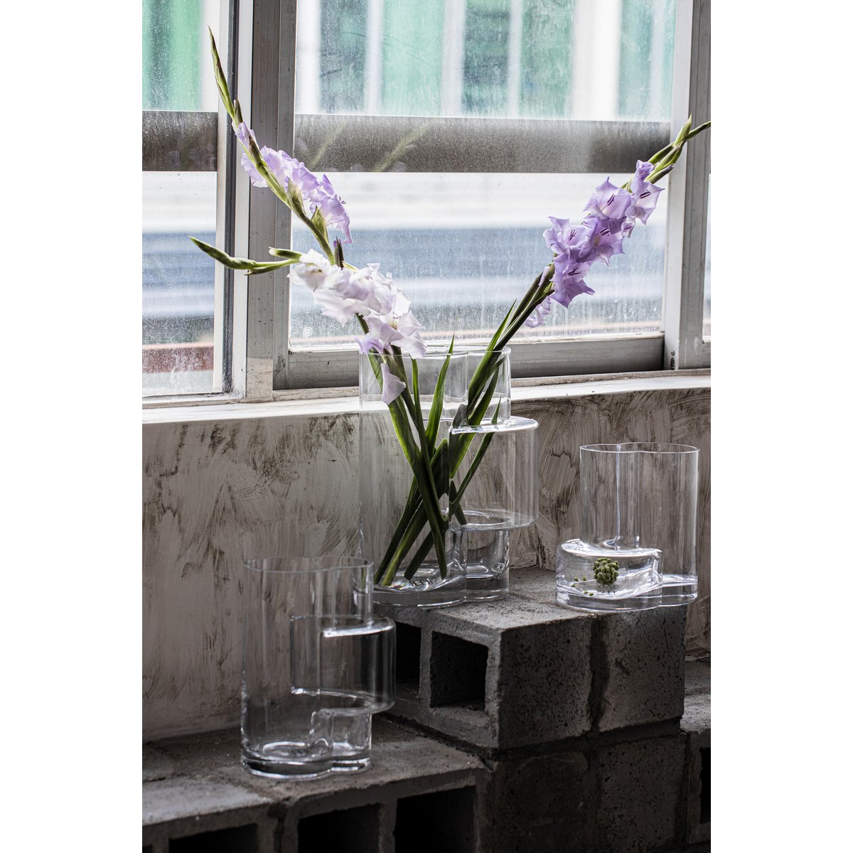 Glasvase von höchst innovativem Design mit konstruktivistischem Touch, FUSION 20 Klarglas - Yucca Deko