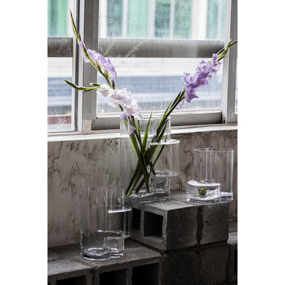 Glasvase von höchst innovativem Design mit konstruktivistischem Touch, FUSION 20 Klarglas - Yucca Deko