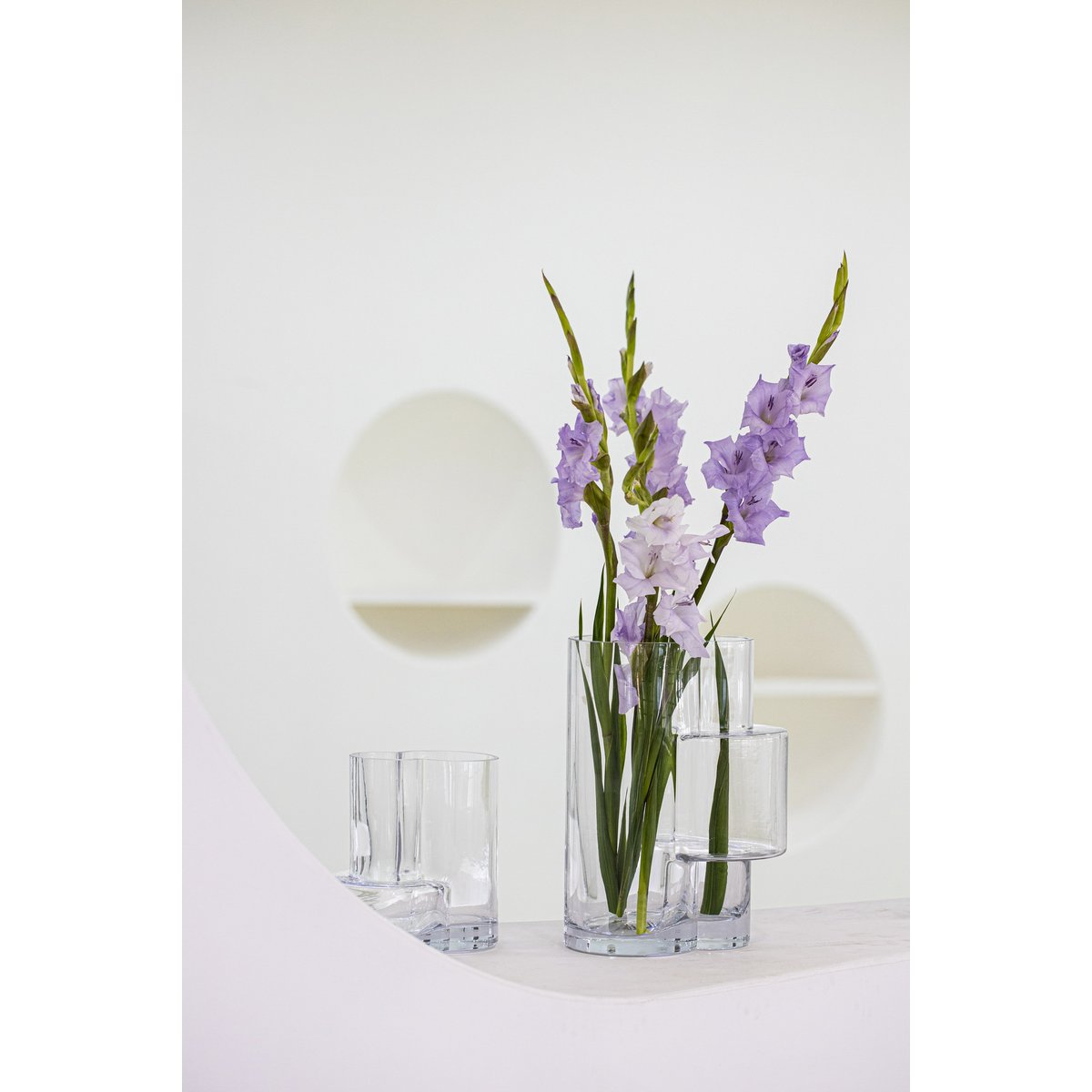 Glasvase von höchst innovativem Design mit konstruktivistischem Touch, FUSION 20 Klarglas - Yucca Deko