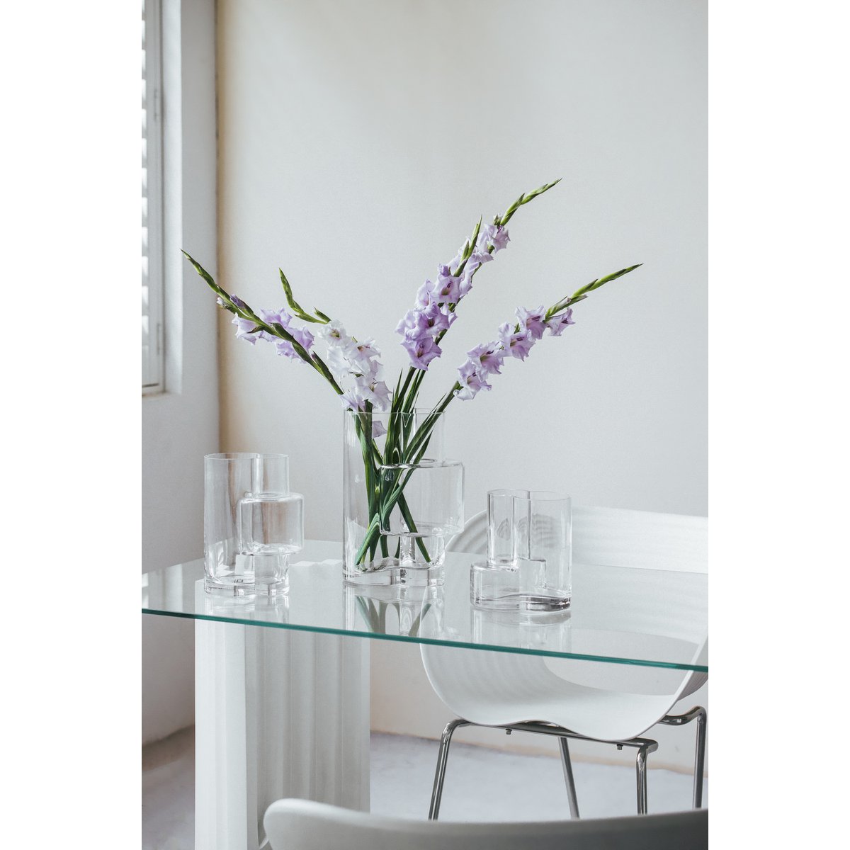 Glasvase von höchst innovativem Design mit konstruktivistischem Touch, FUSION 20 Klarglas - Yucca Deko
