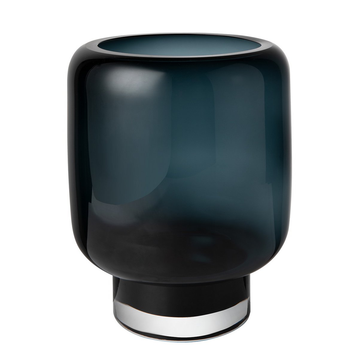 große moderne Vase, schweres Klarglas, tintenblau, ZADAR - Yucca Deko