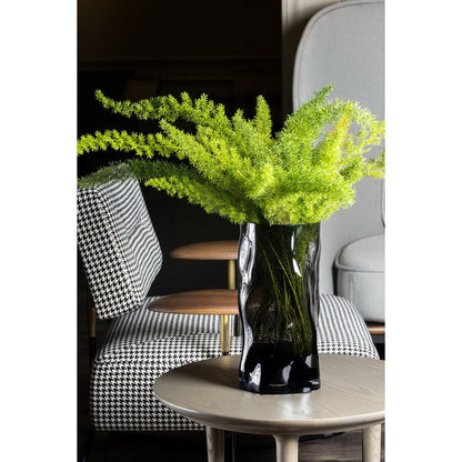 Hohe zylindrische Vase aus 9 mm dickem Glas, unregelmäßige Form, wie schwarzes Holz. ABU40GR - Yucca Deko