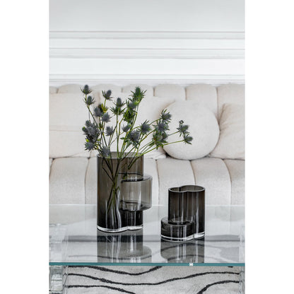 Innovative modernistische hohe Vase, Top-Design, konstruktivistisch FUSIO 32 Grau - Yucca Deko
