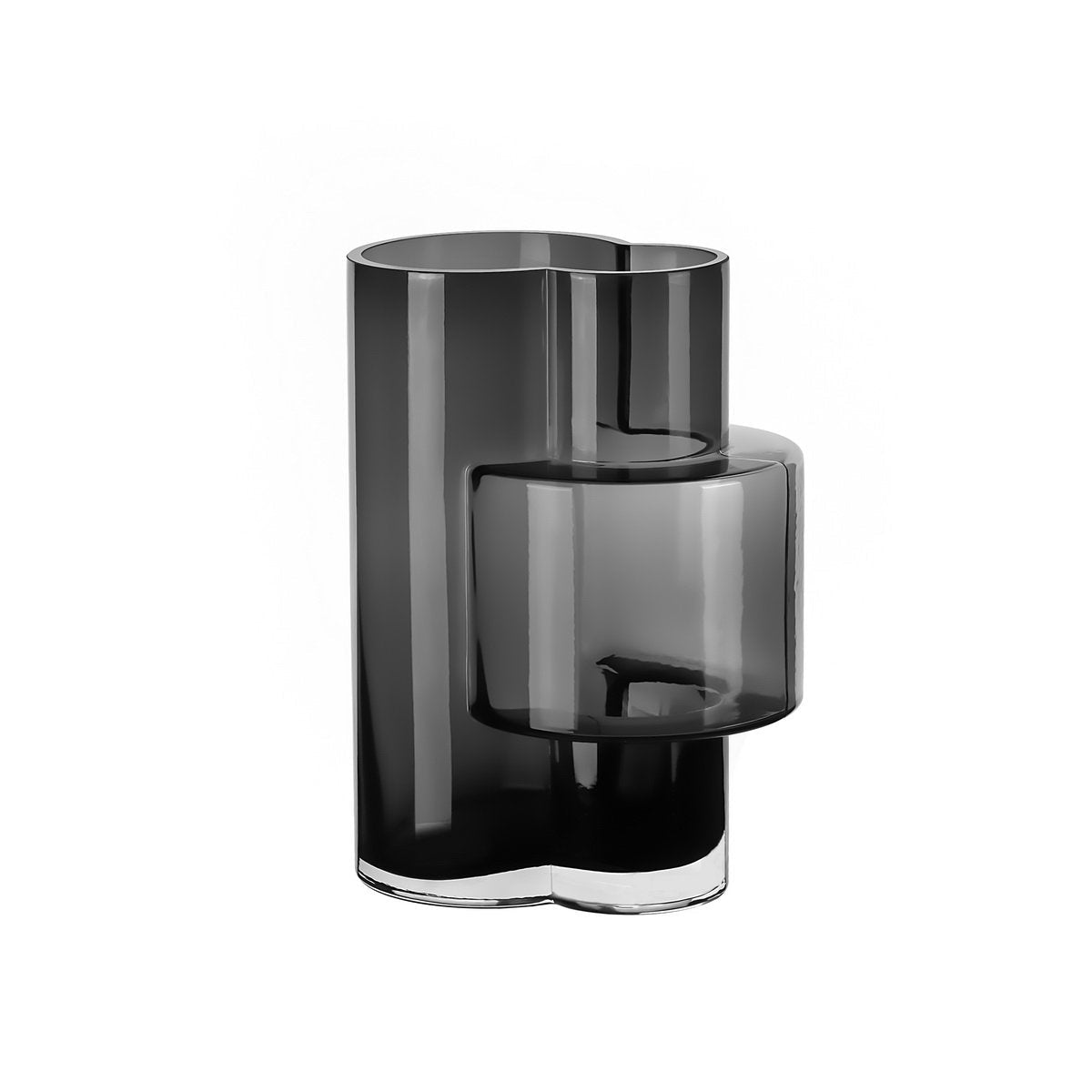 Innovative modernistische hohe Vase, Top-Design, konstruktivistisch FUSIO 32 Grau - Yucca Deko