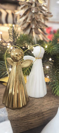 Keramik Engel TonoSuTono klein weiß/gold - Yucca Deko