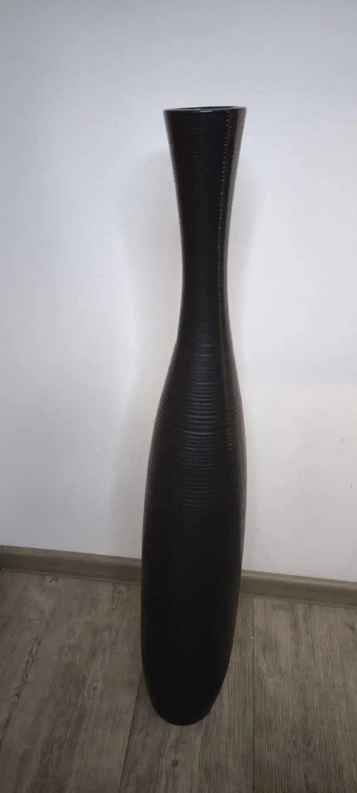 Keramik Vase Glas Art Braun Groß 88cm hoch - Yucca Deko