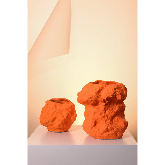 Keramikvase m. Rock-Look in trendigem Orange CHU32OR - Yucca Deko