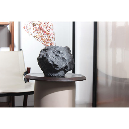 Keramikvase m. Rock-Look, trendiges Naturdesign. CHU20ZW - Yucca Deko