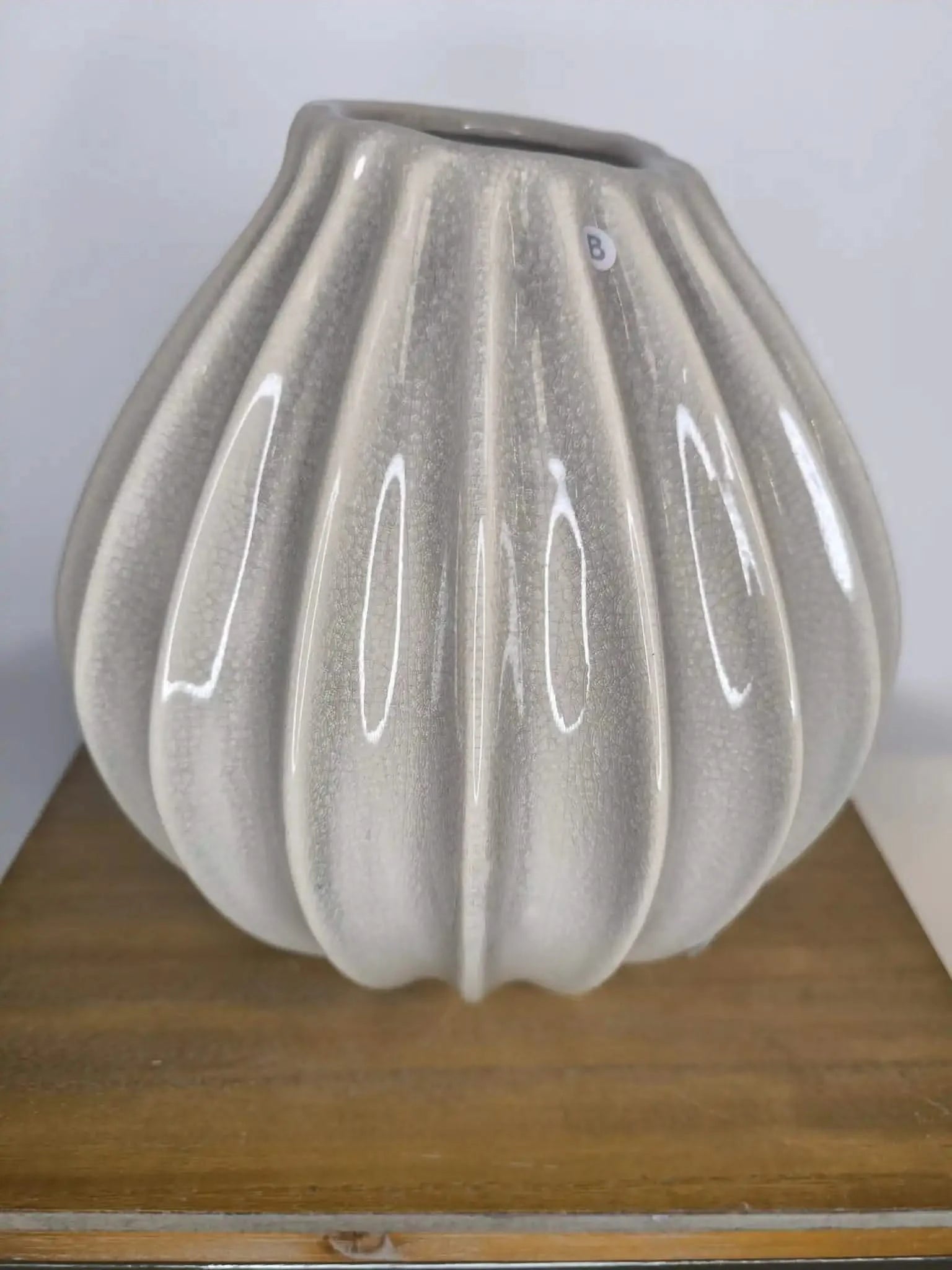Keramikvase Mittel Broste Copenhagen 25x25cm Sandfarbe - Yucca Deko