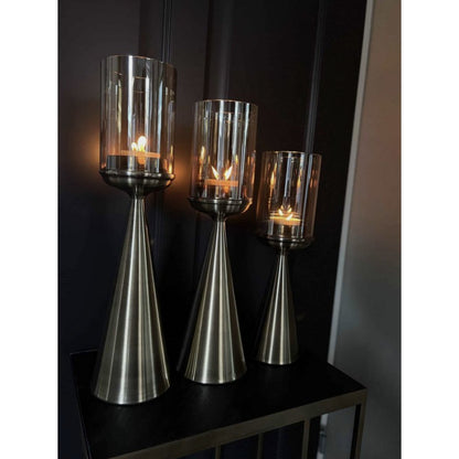 KERZENHALTER | GLAS | GOLD-M-hoch-45cm - Yucca Deko