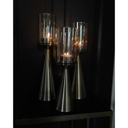 KERZENHALTER | GLAS | GOLD-M-hoch-45cm - Yucca Deko