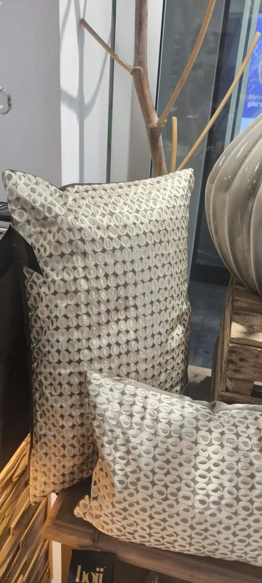 Kissen Hoii 40x60cm mit Füllung Gold/Braun/Sand Kreismuster - Yucca Deko