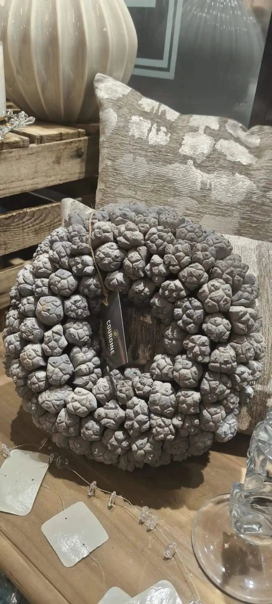 Kranz Kiyafruit Couronne 30cm grau - Yucca Deko