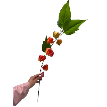 Künstliche Blumen Orange Physalis peruviana | Seide Künstliche Blütenlänge 95 1pcs - Yucca Deko