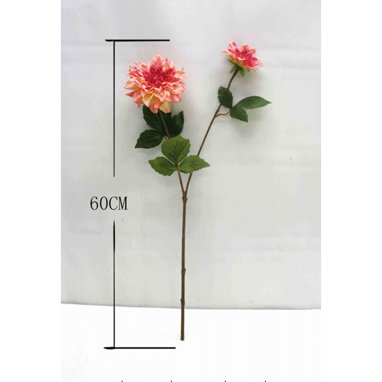 Kunstblume Dahlie orange rot 60 cm - Yucca Deko