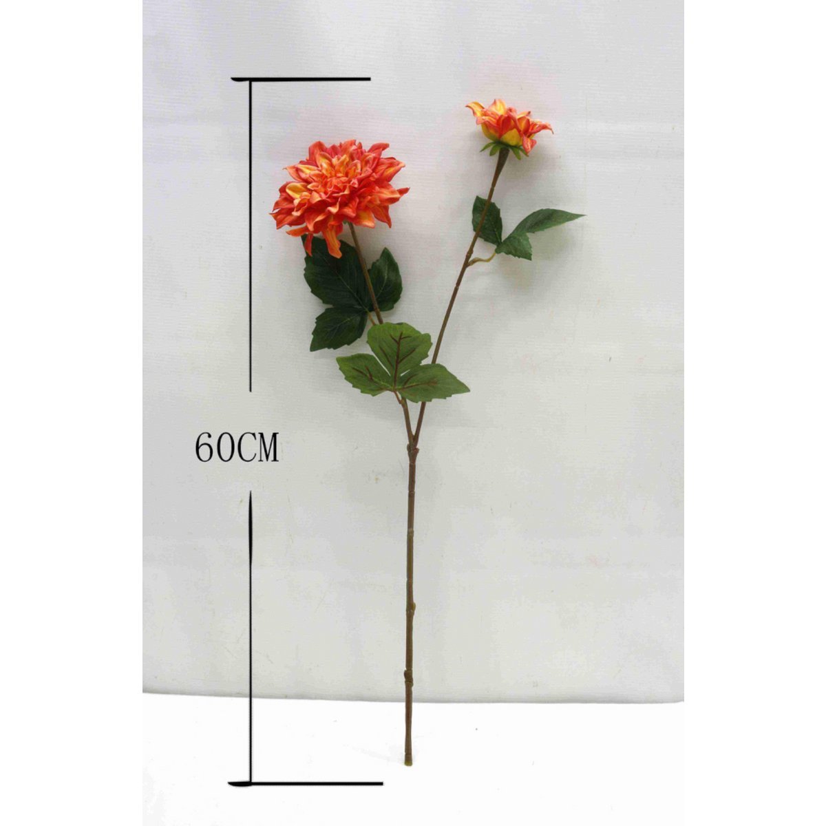 Kunstblume Dahlie orange rot 60 cm - Yucca Deko