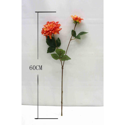 Kunstblume Dahlie orange rot 60 cm - Yucca Deko