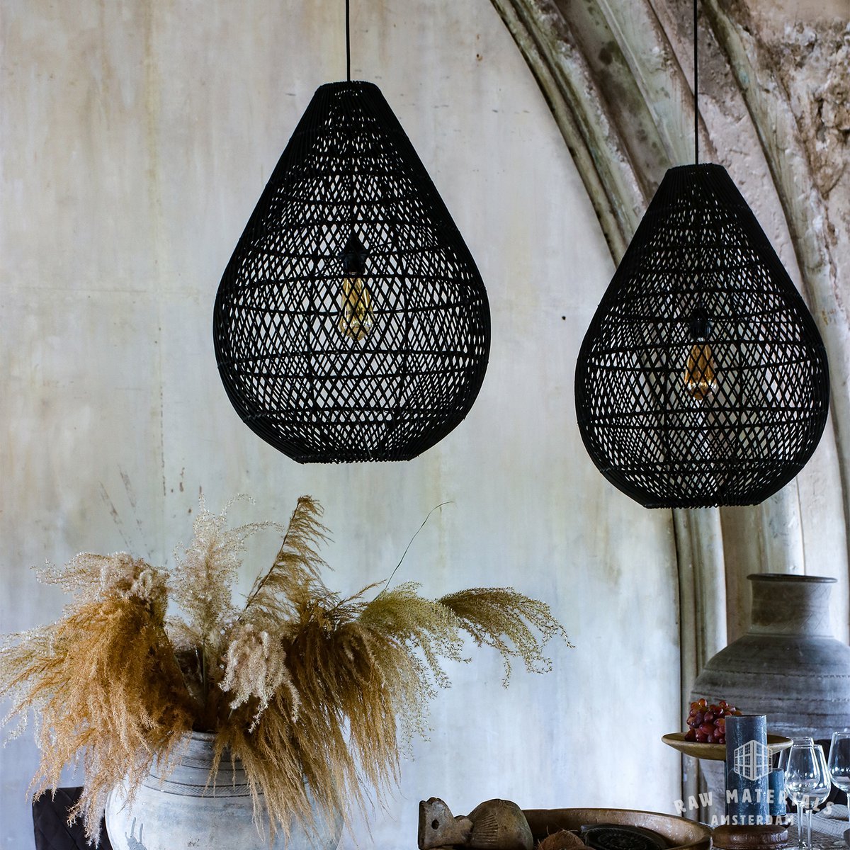 Labyrinth Hanging Lamp fallen schwarz - Yucca Deko
