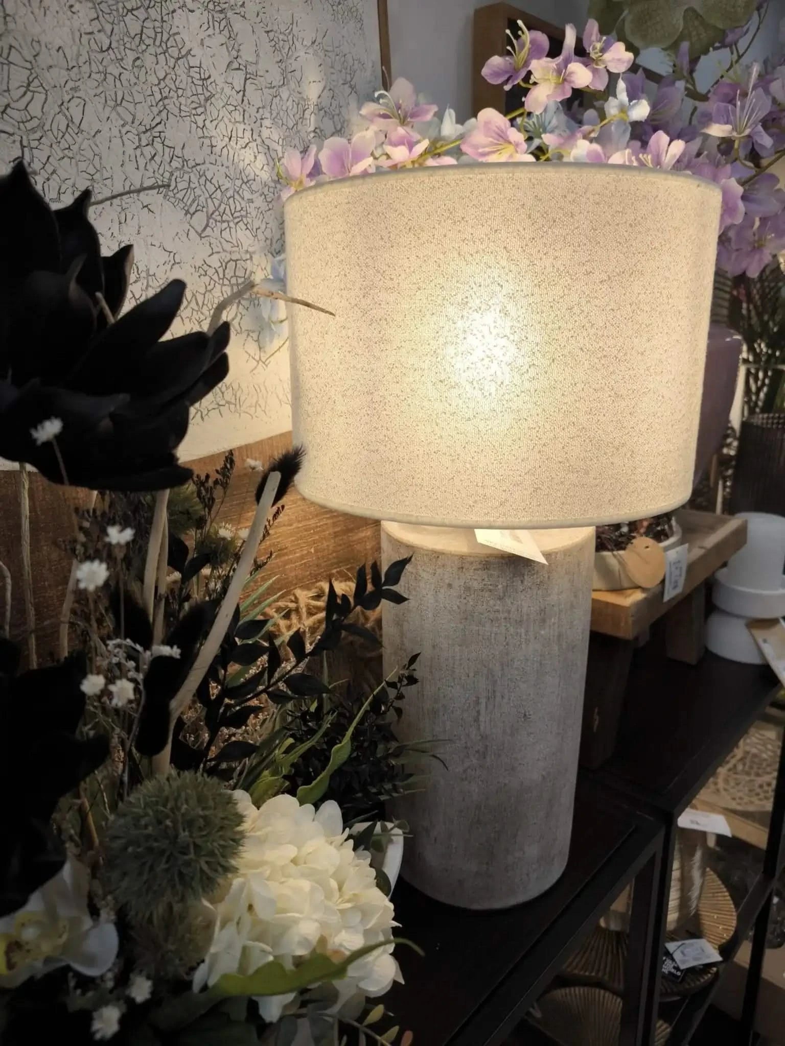Lampe mit Schirm Toplicht Sandfarben - Yucca Deko