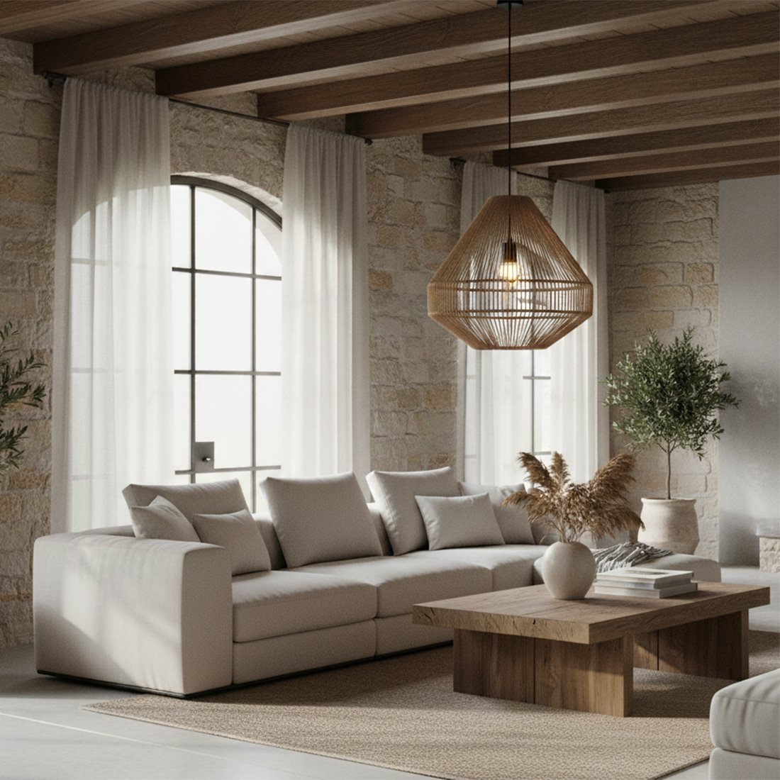 Linea Hanging Lamp Diamond Natural - Yucca Deko