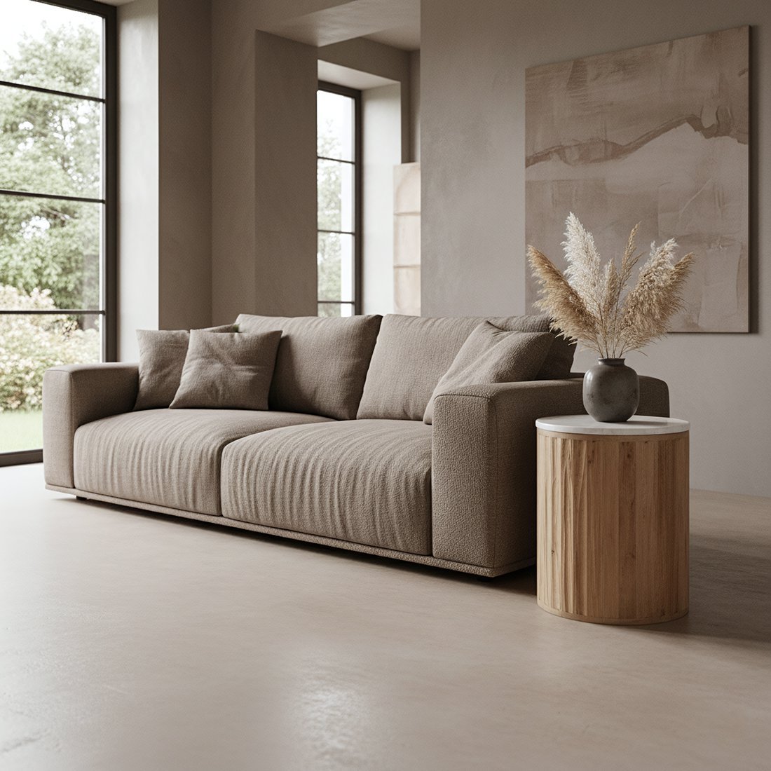 Malacca Beistelltisch Marmor weiß – 40x40x50 cm - Yucca Deko