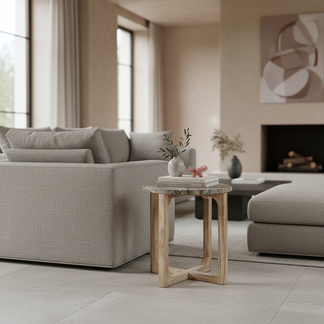 Marmor-Beistelltisch Bizar - 50x50x50 cm - Yucca Deko