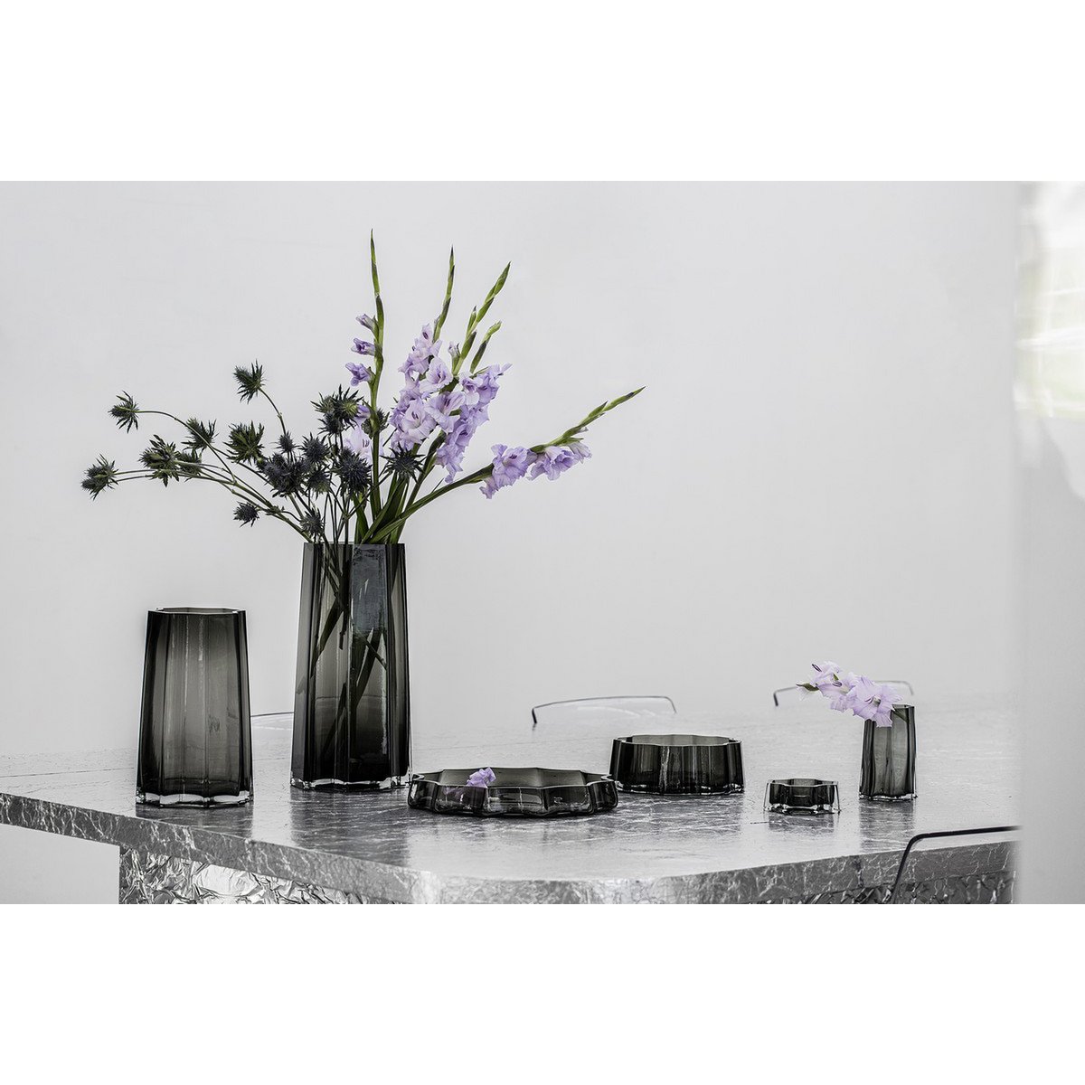 Modern-Classic Luxuriöse große Schale oder Gefäß, stilvolles Design, LENOX 05 Grey - Yucca Deko
