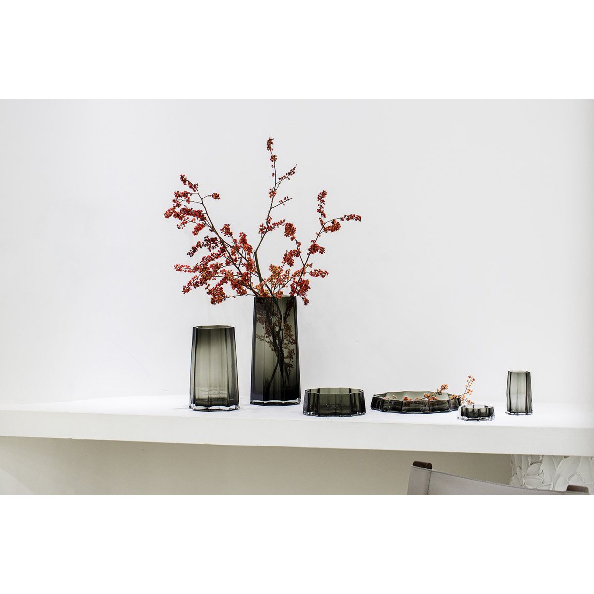Modern-Classic Luxuriöse große Schale oder Gefäß, stilvolles Design, LENOX 05 Grey - Yucca Deko