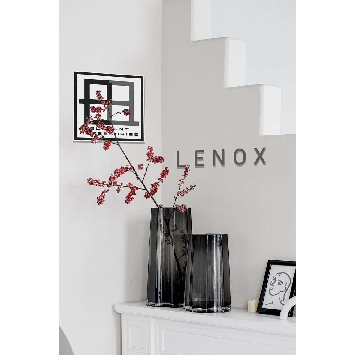 Modern-Classic Luxury Vase, stilvolles Design, LENOX 30 Grey - Yucca Deko