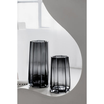 Modern-klassische, luxuriöse hohe Vase, stilvolles belgisches Design, LENOX 40 Grau - Yucca Deko