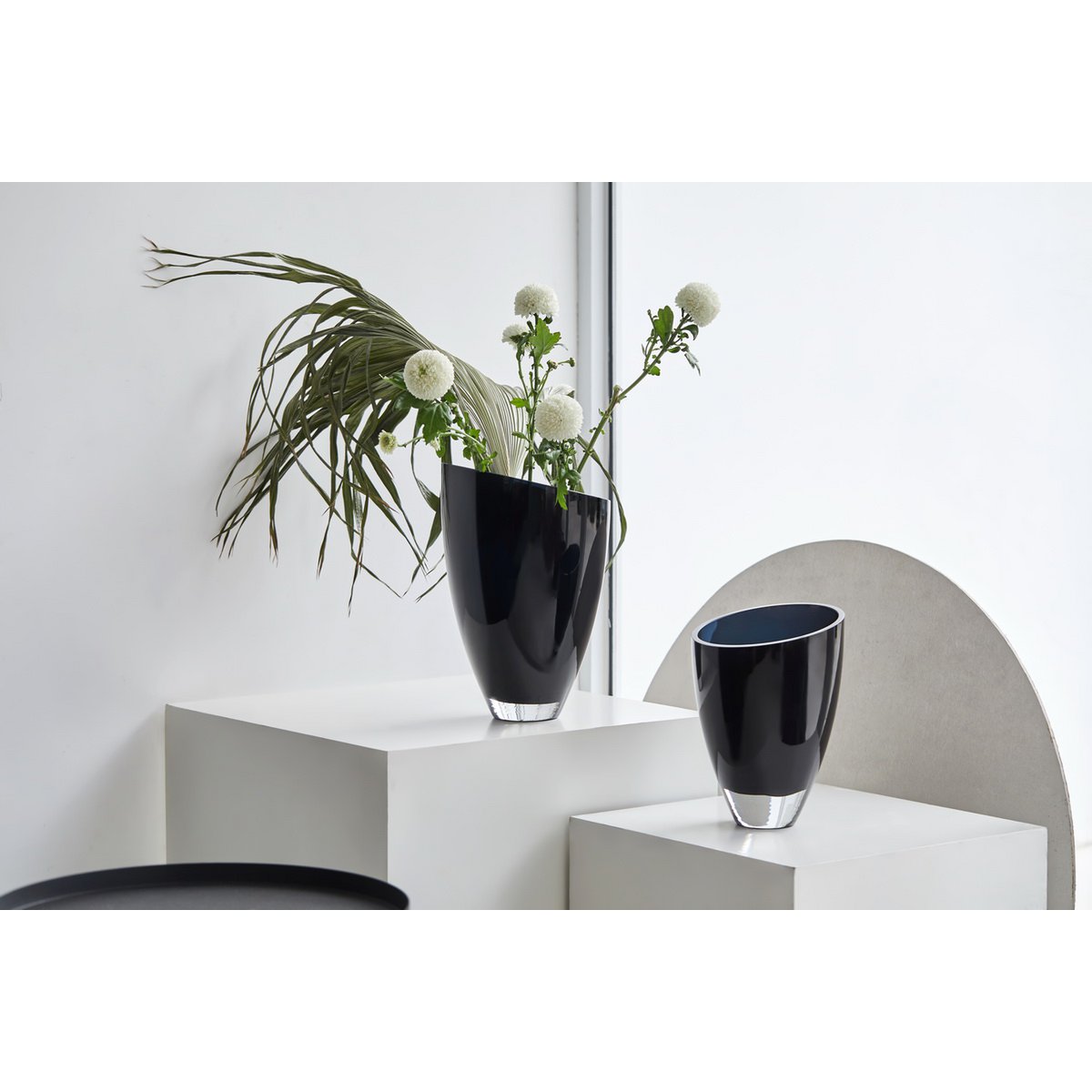 moderne Glasvase elegant dunkelblau, BULED25IB, 9mm Luxusglas - Yucca Deko