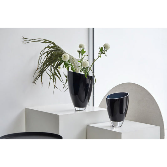 moderne Glasvase elegant dunkelblau, BULED25IB, 9mm Luxusglas - Yucca Deko