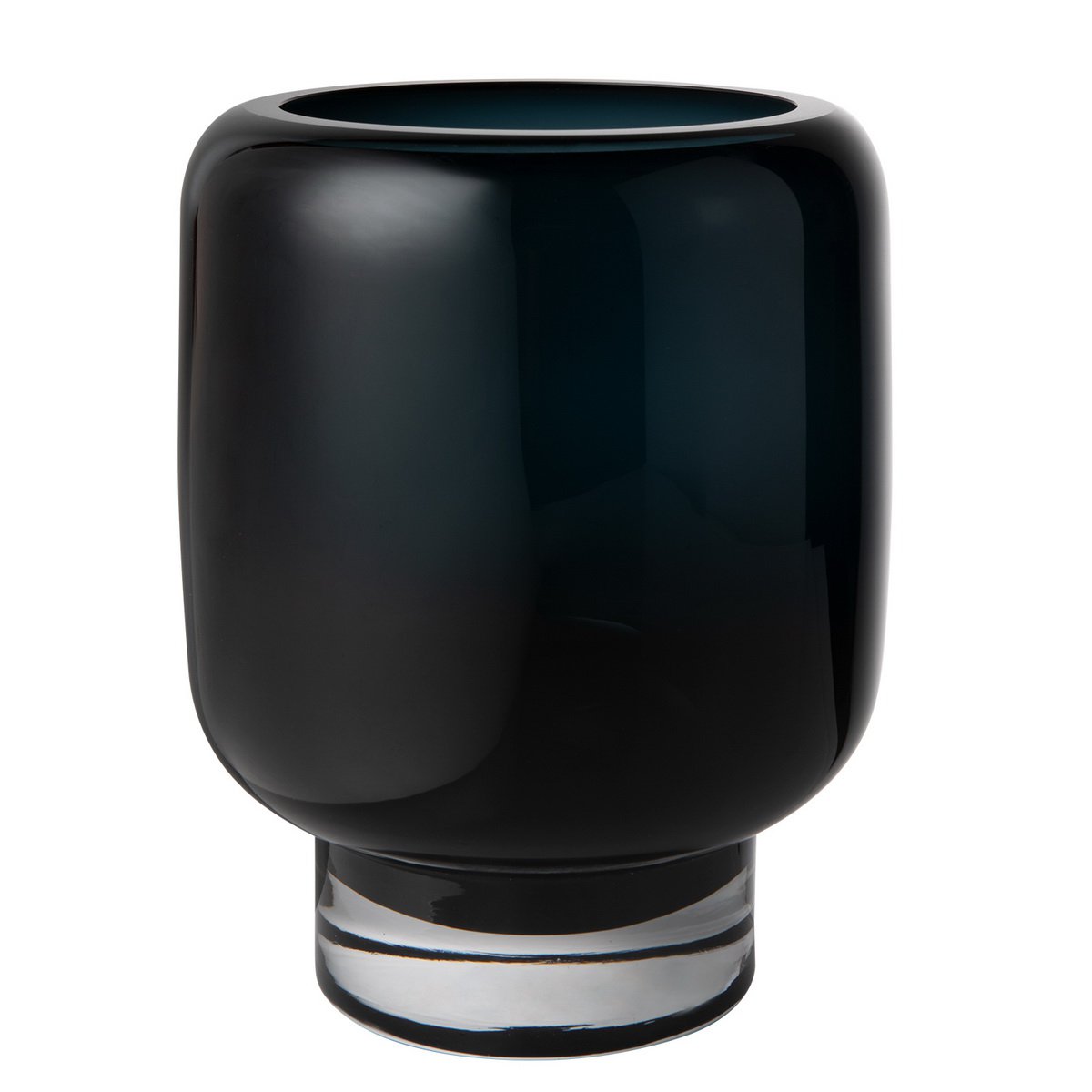 Moderne Glasvase mit ikonischem Design, Tintenblau, ZADAR 25IB, luxuriöses 9-mm-Glas - Yucca Deko